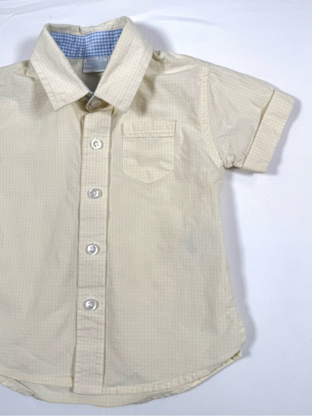 EDGEHILL COLLECTION Boys Button Front Shirt 9M Southern‎ Preppy Gingham Classic